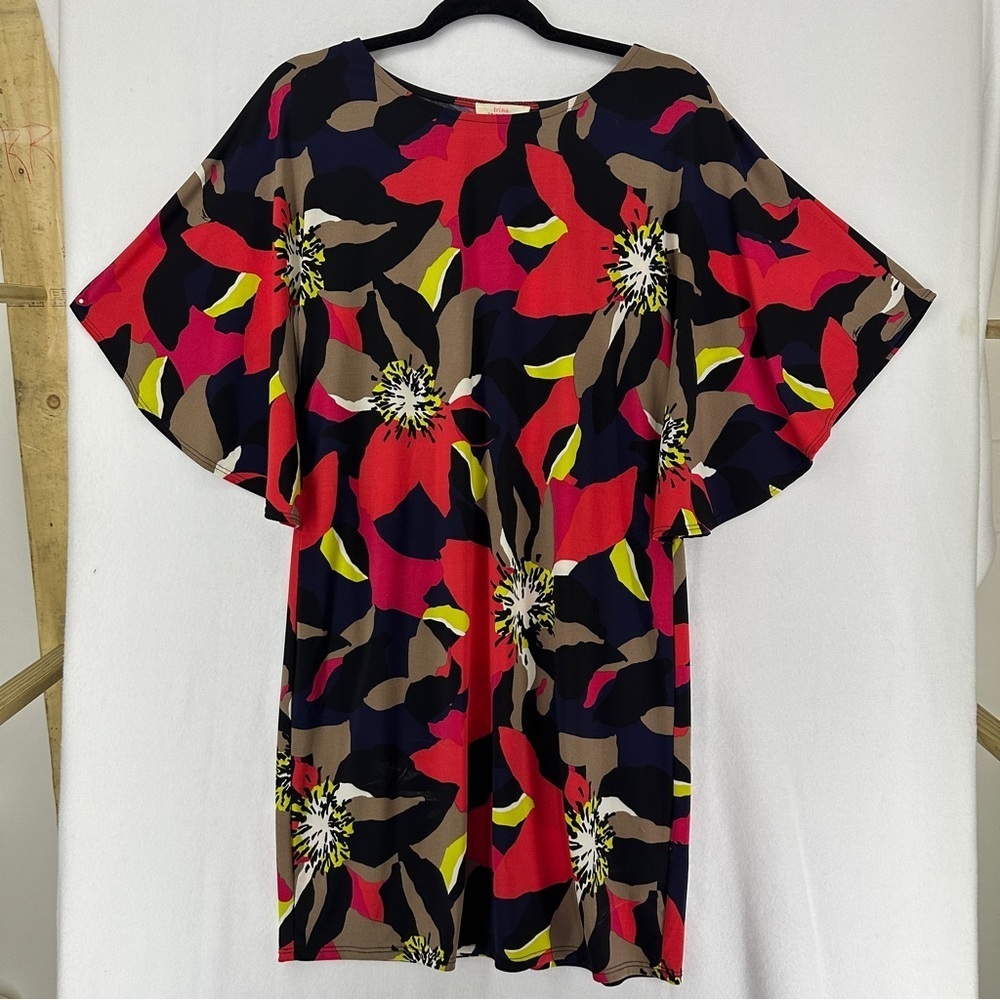 TRINA TURK ALL OVER FLORAL ABSTRACT PRINT TUNIC DRESS COVERUP WOMENS Size M